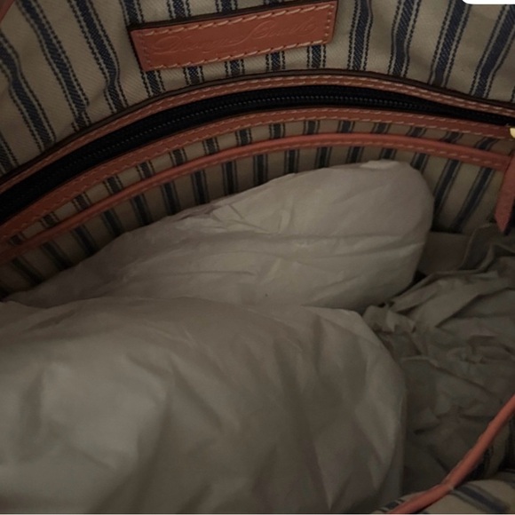 Dooney & Bourke Pink and Tan Woven Leather Tote with matching wallet included - Picture 5 of 13